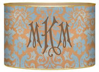 Copper & Blue Damask Letter Box