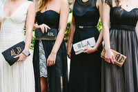 Fold Over Times New Roman Monogram Beaded Clutch