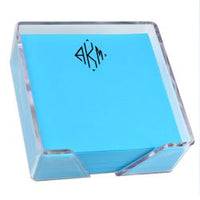 Delavan Monogram Memo Square - Carnival with Holder