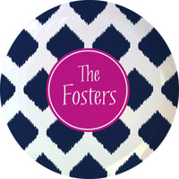 Navy Ikat 10" Melamine Plate