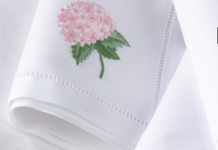 Embroidered Hydrangea Hemstitch Napkin