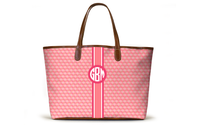 Monogrammed St Anne Tote - Pink Geometric