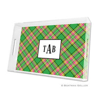 Plaid Red Lucite Tray