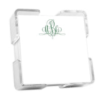 Delavan Monogram Petite Square - White with Holder