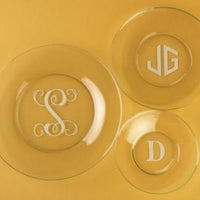 Monogrammed Round Buffet Glass Plates