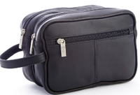 Monogrammed Colombian Leather Travel Toiletry Bag