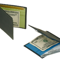Monogrammed Men's Cash Clip Wallet With Outside Pocket