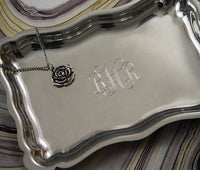 Engraved Pewter 6" Scalloped Tray