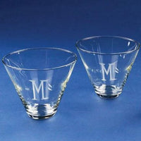 Monogrammed Stemless Martini Glasses