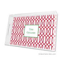 Trellis Reverse Cherry Lucite Tray