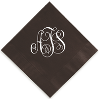 Foil Script Monogram Beverage Napkins