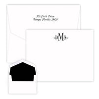 Wheaton Monogram - Raised Ink Flat Correspondence Card
