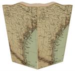 South Texas Coast Map Waste Basket