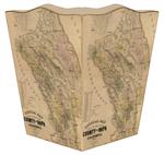 Antique Napa County Map Waste Basket