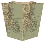 Cape Cod & Surrounding Area Antique Map Waste Basket