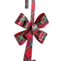 Tartan Bow Metal Wreath Hanger
