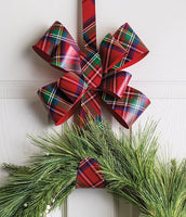 Tartan Bow Metal Wreath Hanger
