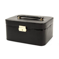 Black Lizard Debossed Leather Jewelry Box
