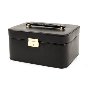 Black Lizard Debossed Leather Jewelry Box