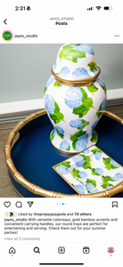 Navy Round Color Block Tray