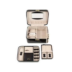 Black Lizard Debossed Leather Jewelry Box