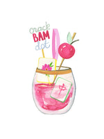 Acrylic Crack Dot Bam Cocktail Glass Ornament
