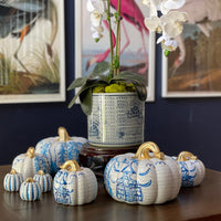 Hand-Painted Ceramic Chinoiserie Pumpkins