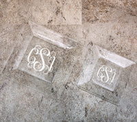Monogrammed Square Glass Plates
