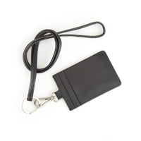 Monogrammed Leather Lanyard ID Holder
