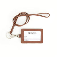 Monogrammed Leather Lanyard ID Holder
