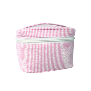 Monogrammed Seersucker Train Case