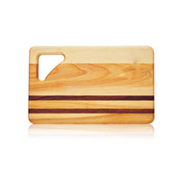 Small Monogrammed Stripe Wood Cutting Board