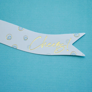 Cheers Foil Bottle Gift Tags