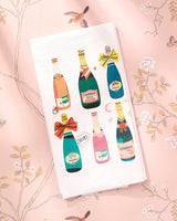 Kitchen Tea Towel | Fun Champagne Bottles
