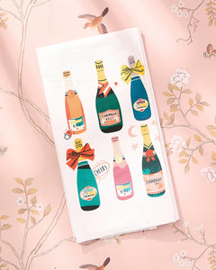 Kitchen Tea Towel | Fun Champagne Bottles