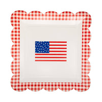 Gingham Flag Paper Plate - 10"
