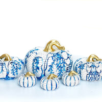 Hand-Painted Ceramic Chinoiserie Pumpkins