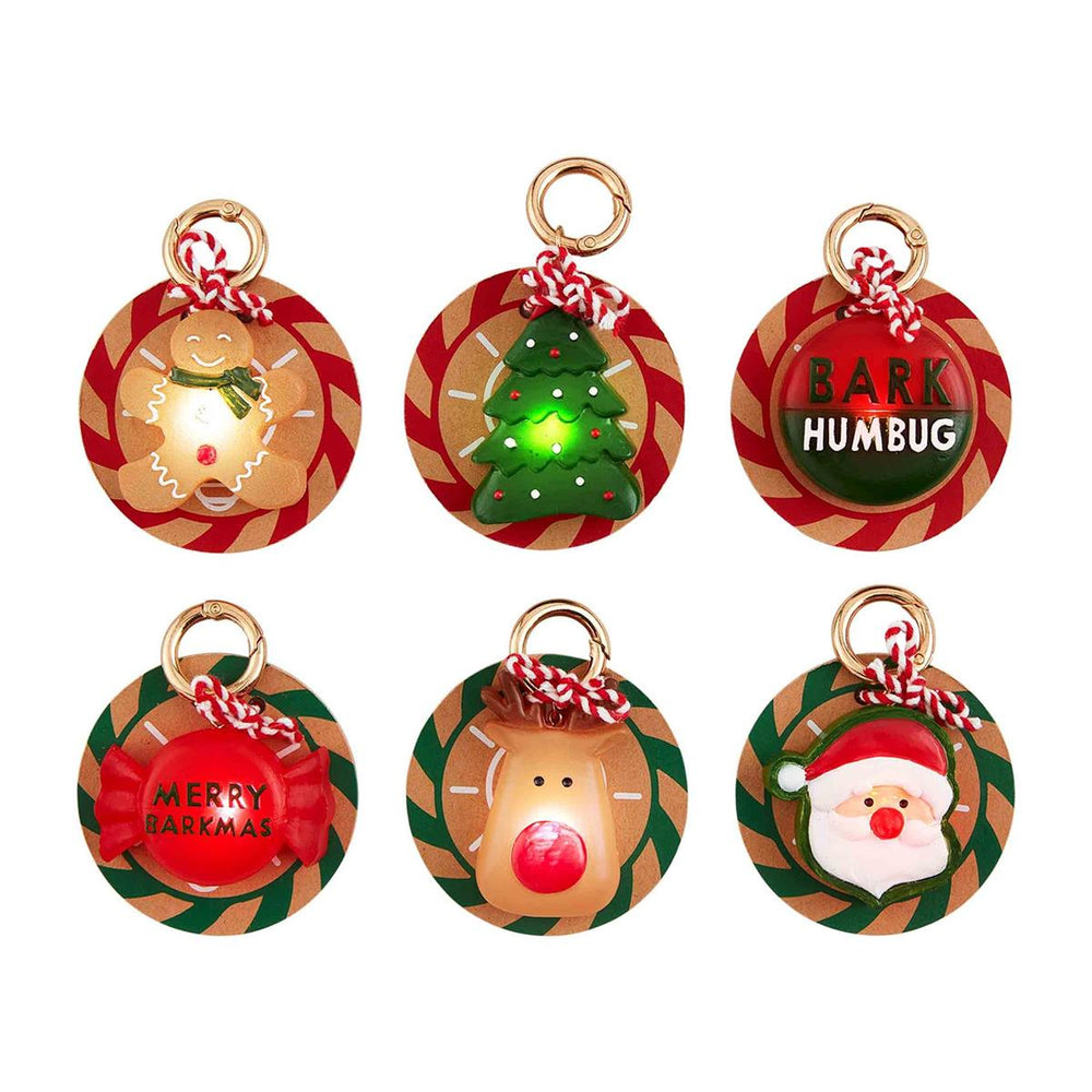 Light Up Christmas Dog Collar Charms