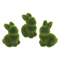 Moss Flocked Bunny Rabbits
