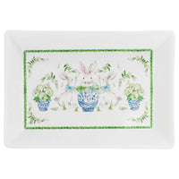 Boxwood Bunny Ceramic Serving Platter