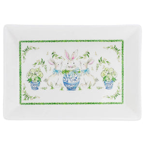 Boxwood Bunny Ceramic Serving Platter