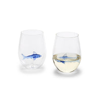 Great White Shark Stemless Wine Glasses