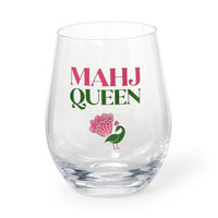 Mahj Queen Stemless Wine Glass
