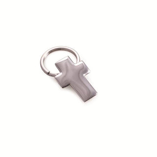 Silver Plated Cross Key Ring