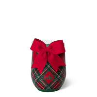 Christmas Plaid Stemless Wine Cup
