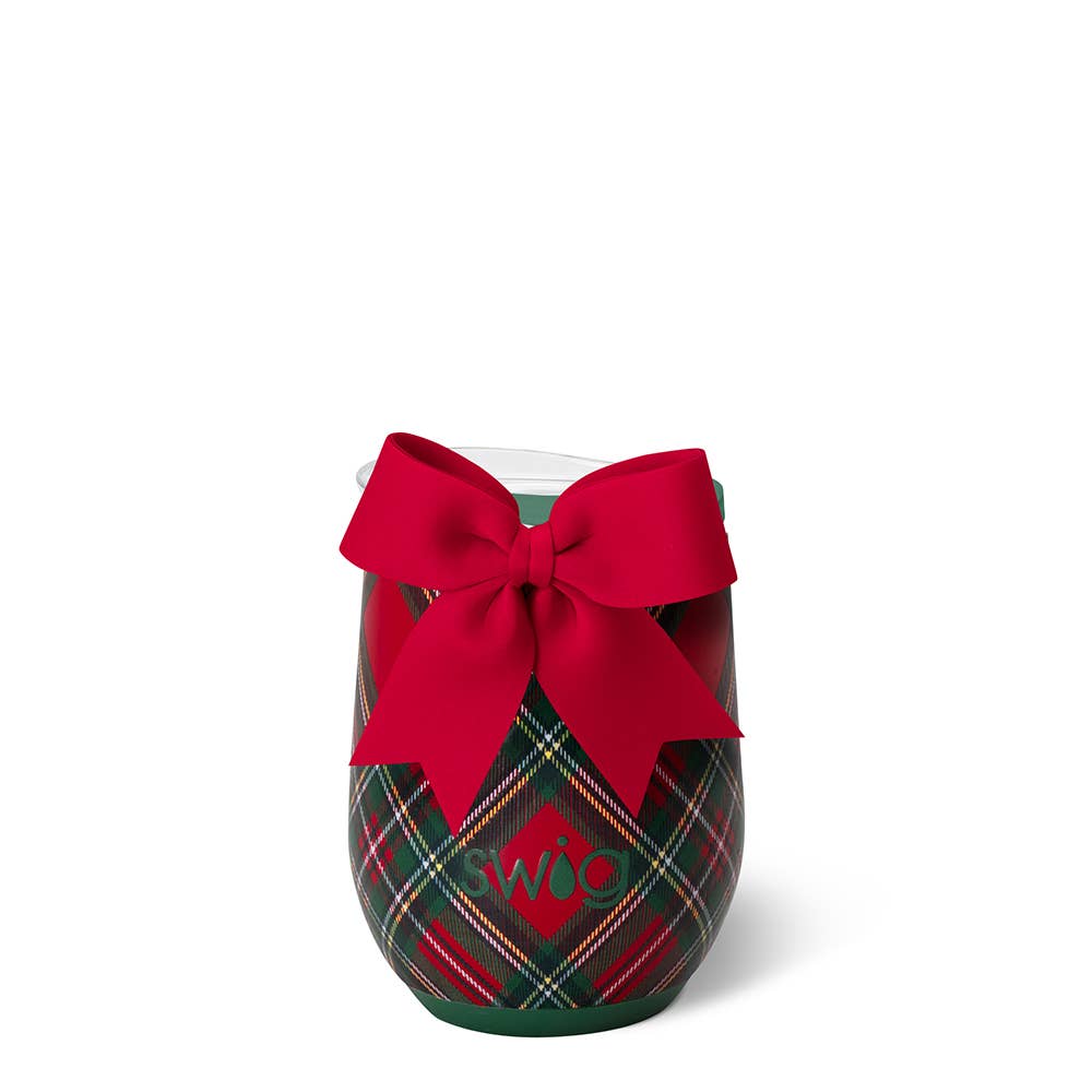 Christmas Plaid Stemless Wine Cup