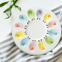 Easter Chick Ceramic Deviled Egg Plate