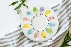 Easter Chick Ceramic Deviled Egg Plate