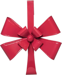 Red Metal Bow Wreath Holder
