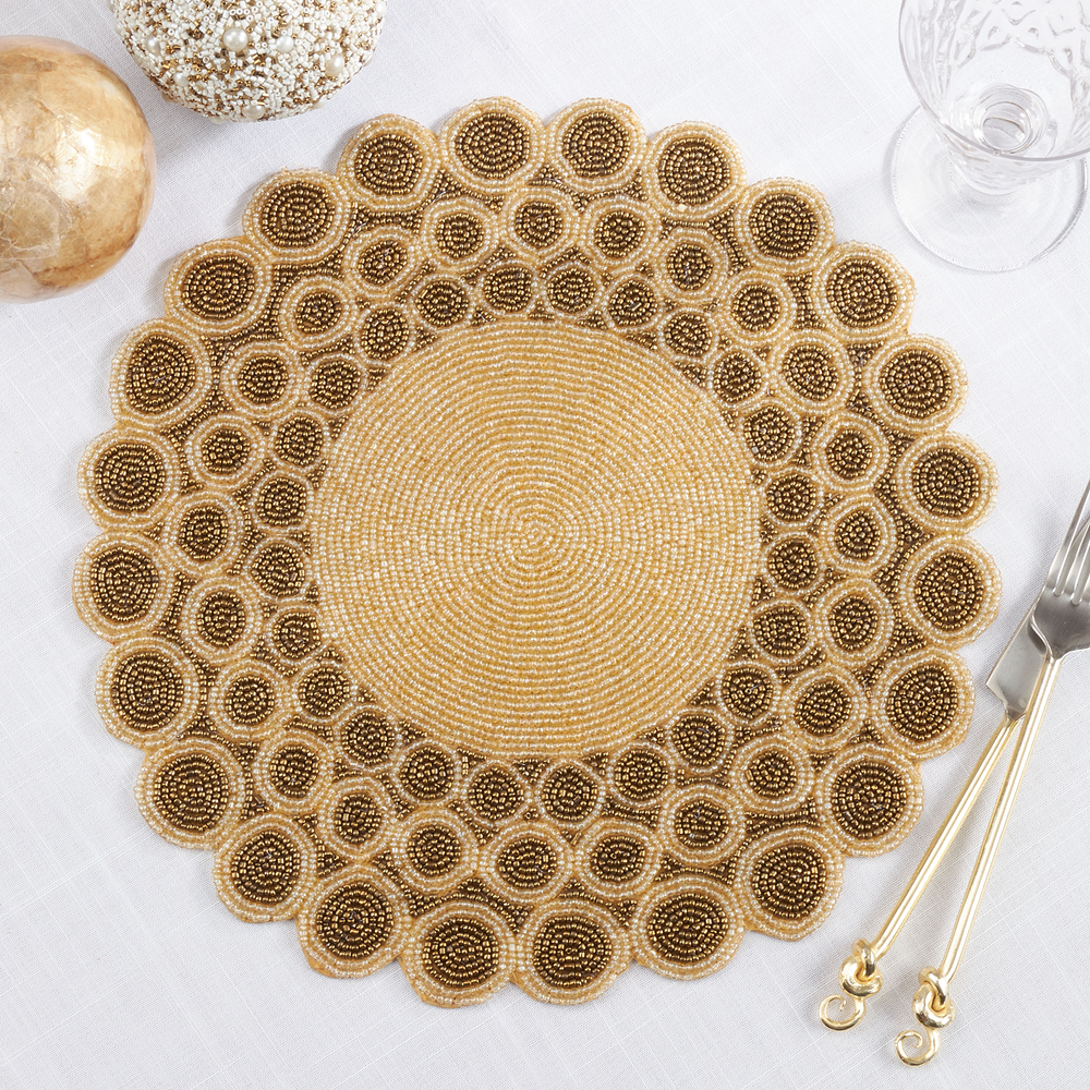Gold Beaded Placemat